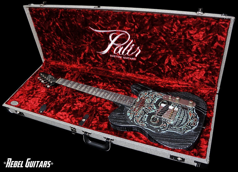 Palir Guitars Day of the Dead Titan carved skull body Summer NAMM 16