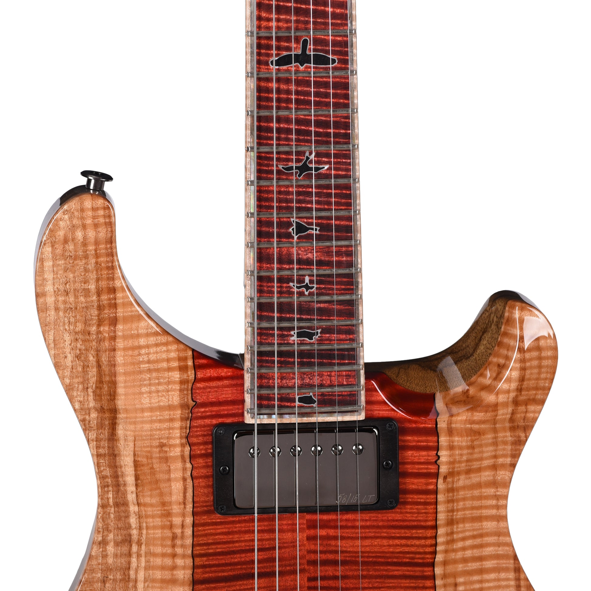 PRS Private Stock Custom 24 Spalted Maple/Black Limba Fire Red Fade w/Stained Curly Maple Fingerboard
