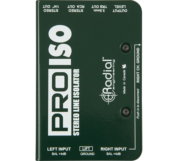 Radial Engineering PRO ISO Stereo Line Isolator +4dB to -10dB with Radial Transformer