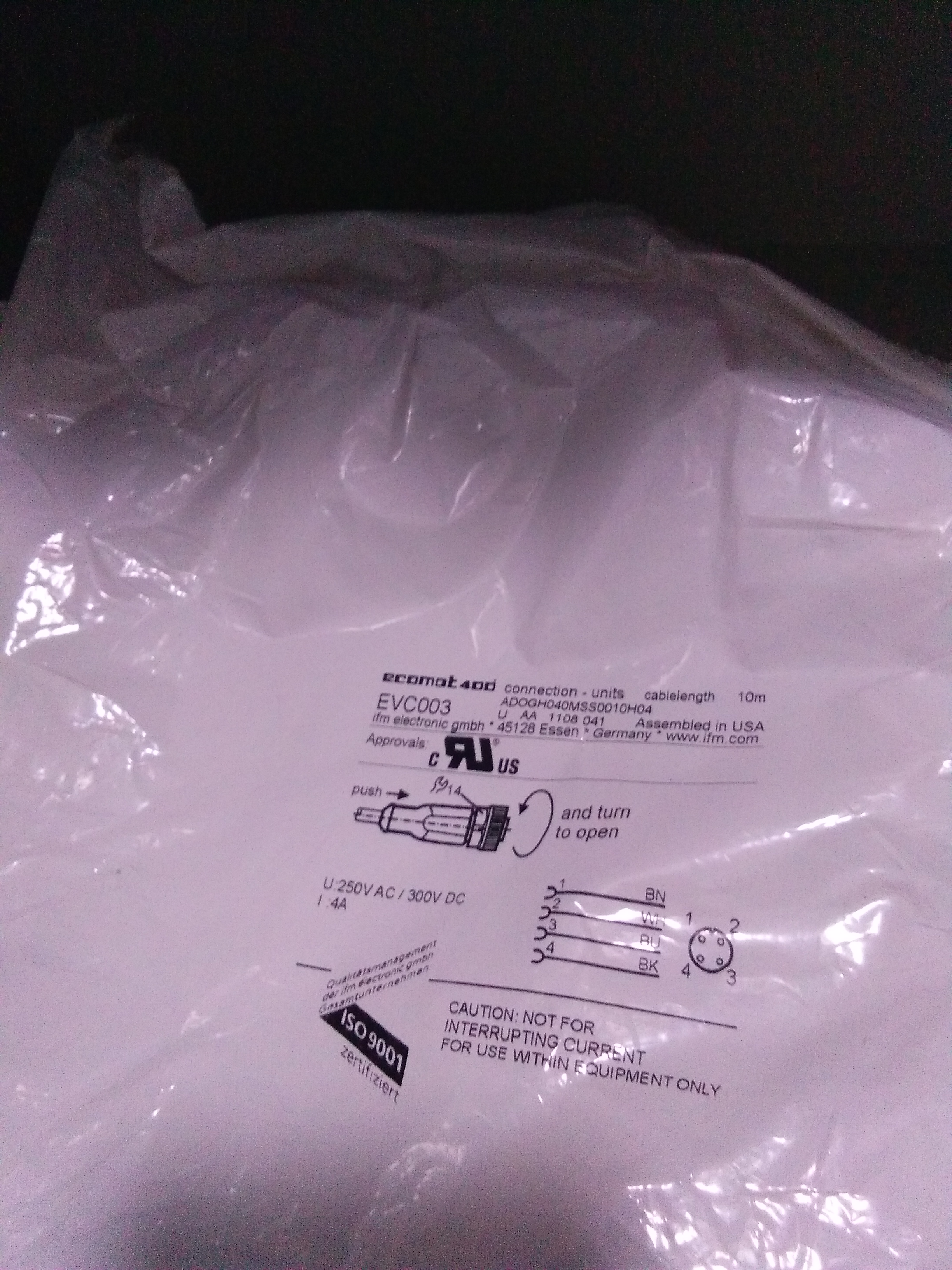 EVC003 Connector Cable IFM Efector