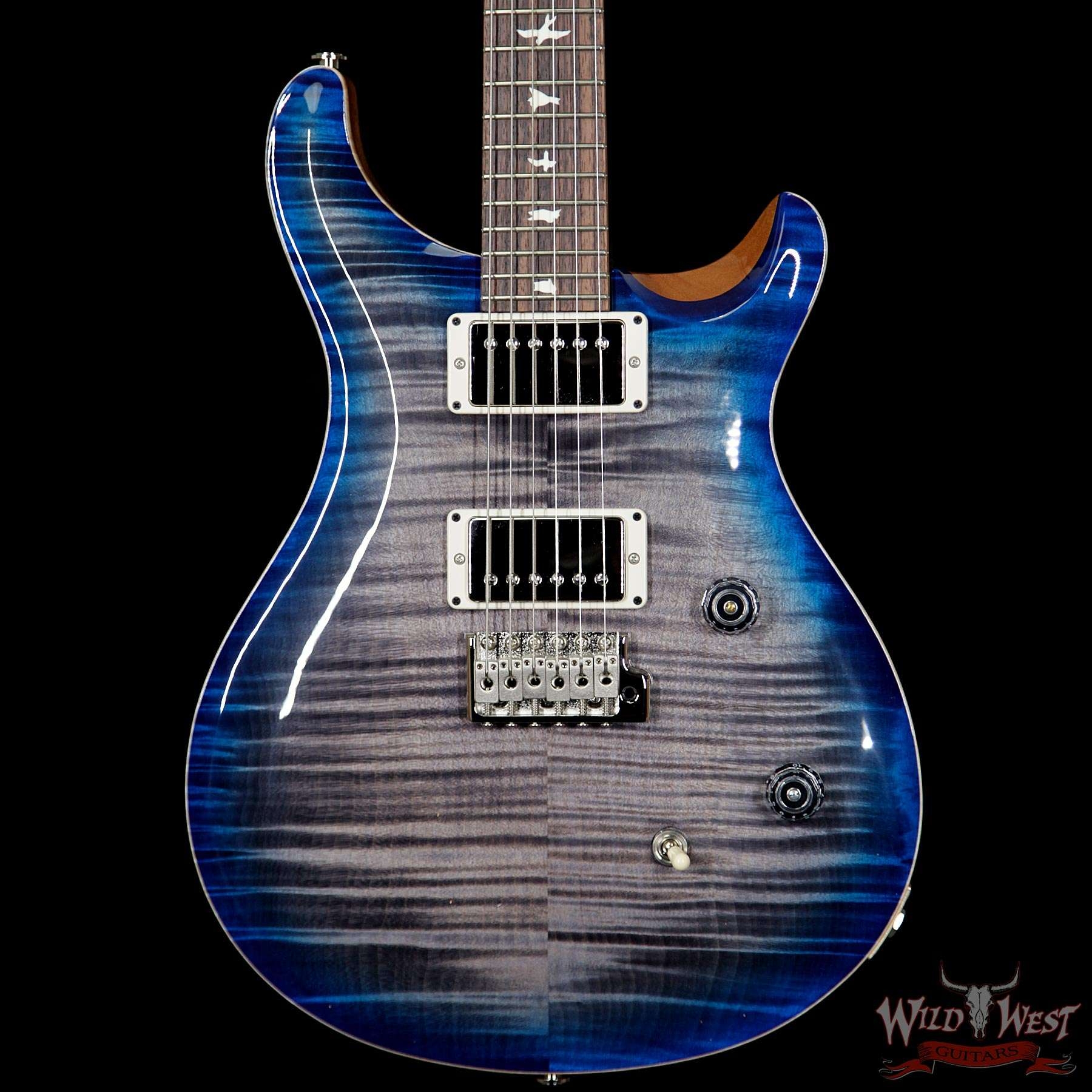 PRS Wild West Guitars Special Run CE 24 Flame Top 57/08 Pickups - Faded Grey Black Blue Burst