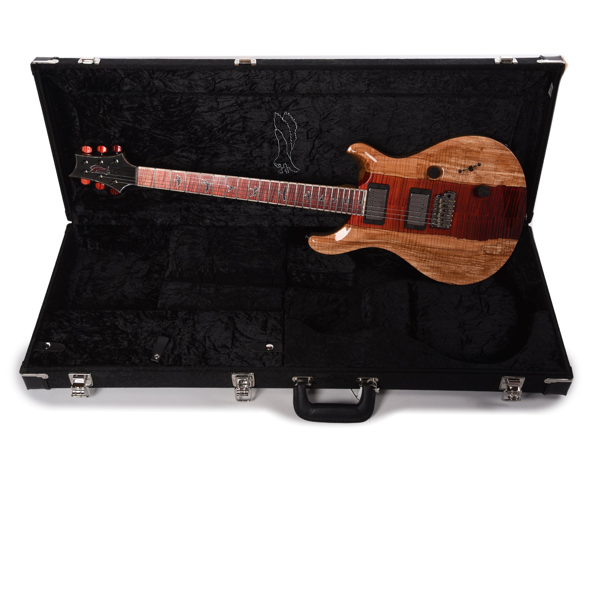 PRS Private Stock Custom 24 Spalted Maple/Black Limba Fire Red Fade w/Stained Curly Maple Fingerboard