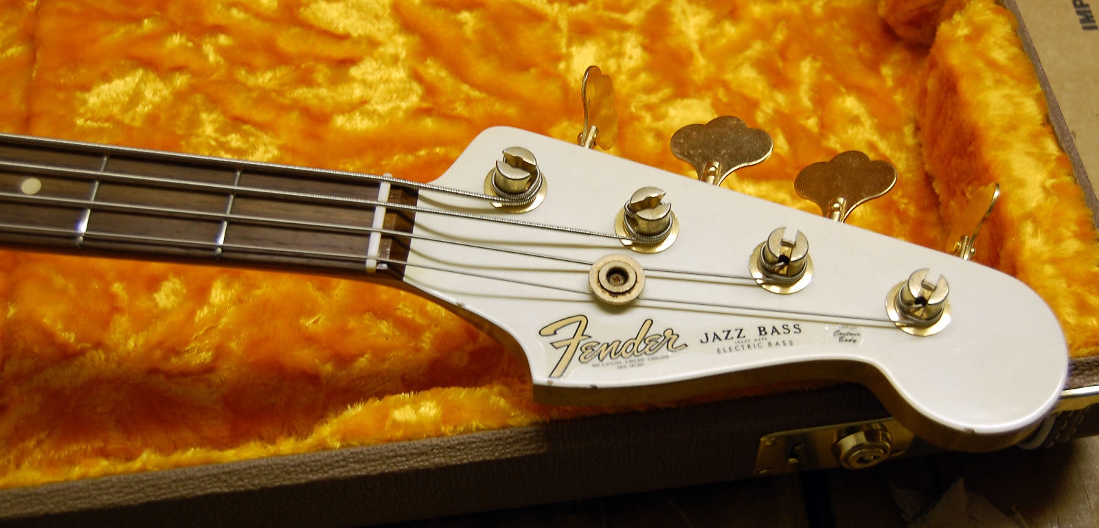 Fender Custom Shop 60 Jazz Bass Relic 2016 Aged Olympic White Matching Peg Head Gold Hardware Birdeye Neck