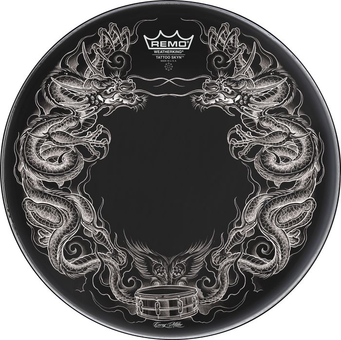 Remo Powerstroke Tattoo Skyn Bass Drumhead, Black