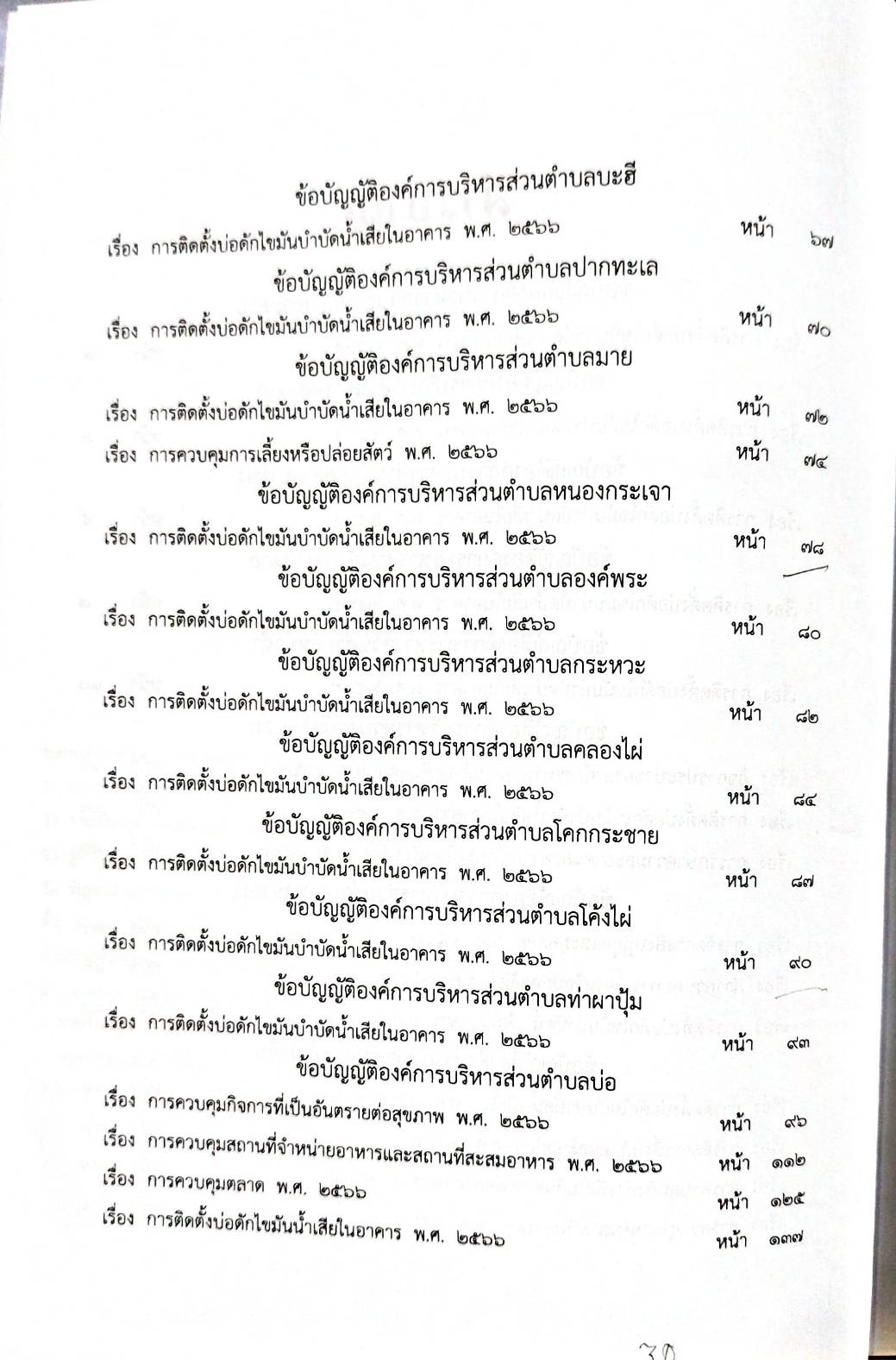 กฎหมายออกใหม่ 109/68 50 ข้อบัญญัติองค์การบริหารส่วนตำบล