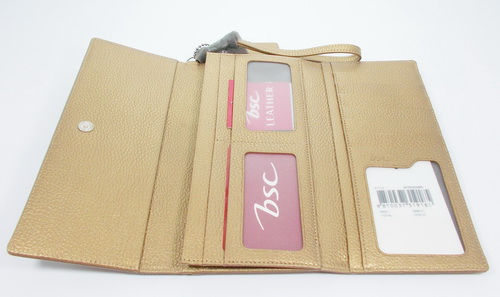 กระเป๋าสตางค์ bsc ทองเมทาลิก ใหม่ แท้