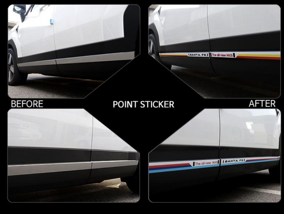 สติกเกอร์ตกแต่งกันชนประตูล่างรถยนต์ Hyundai SANTA FE Hybrid ฮุนได ซานตา เฟ่