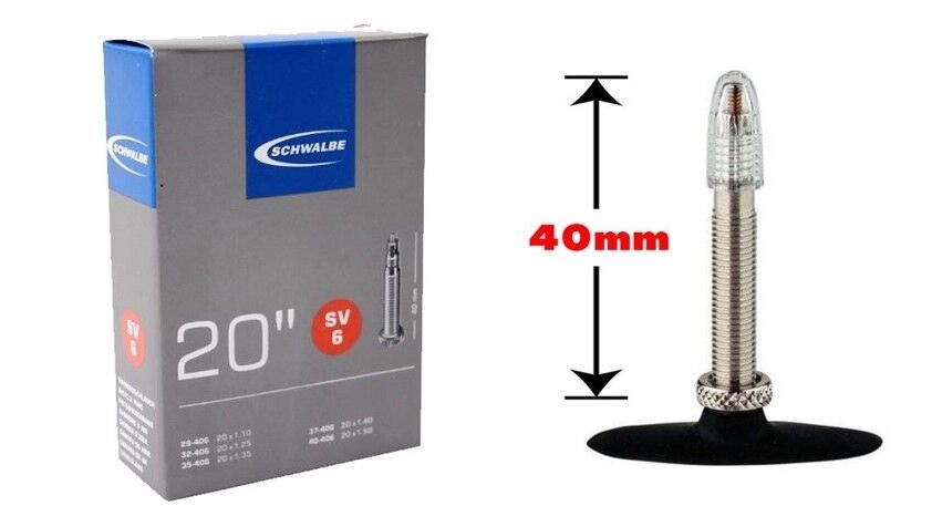 ยางใน Schwalbe SV6 20 x 1.10-1.50 - 406 จุ๊บเล็ก 40mm