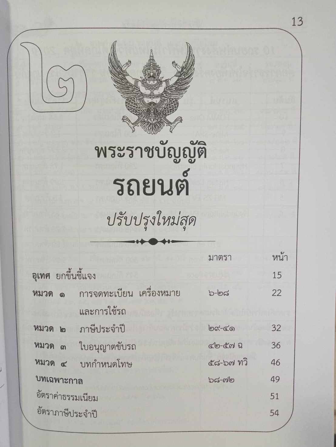 พระราชบัญญัติรถยนต์ ฉบับสมบูรณ์ ใหม่สุด+5ปี