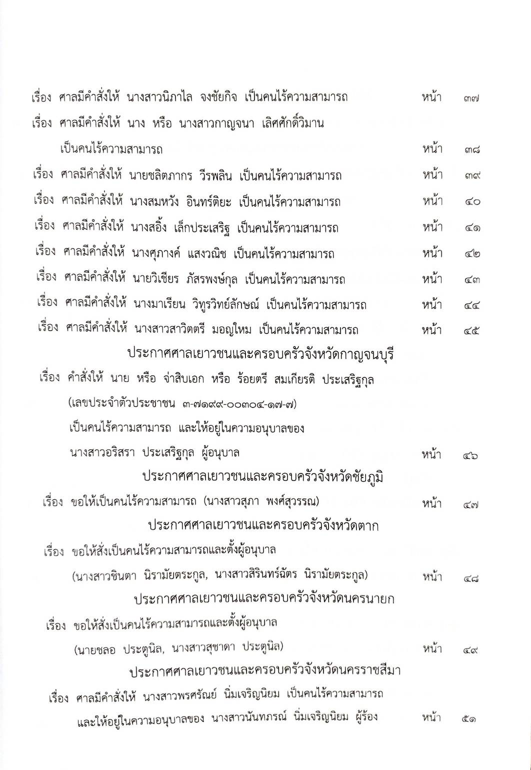 กฎหมายออกใหม่ ตอนที่ 11/2568 ประกาศสำนักงานกลางฯ ประกาศศาลเยาวชนและครอบครัวจังหวัด.. และสมาคม มูลนิธิ