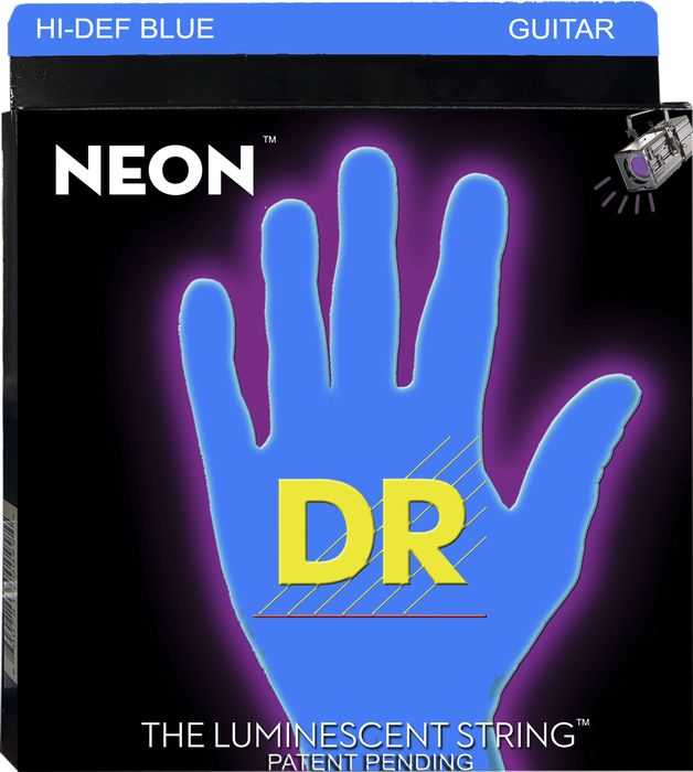 DR Strings Hi-Def NEON Blue Coated Medium (10-46) Electric Guitar Strings