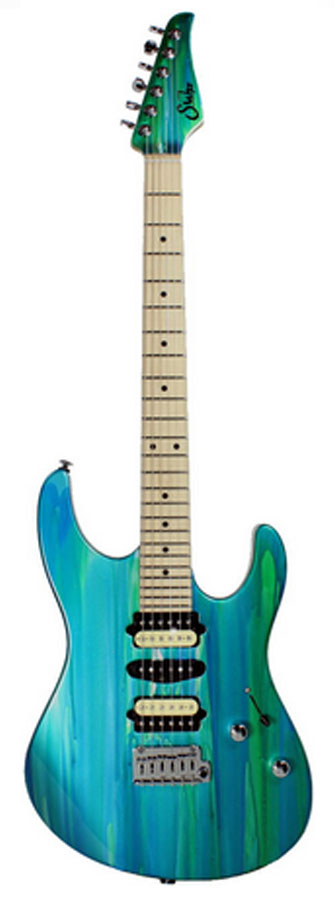 Suhr Pro M4 Guitar - Aqua Sparkle Drip