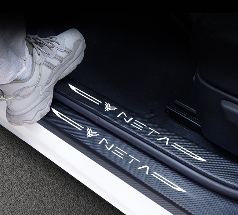 สติกเกอร์กันรอย กันรอยประตูรถยนต์ แผ่นกันรอย คาร์บอนไฟเบอร์ สำหรับรถยนต์ไฟฟ้า NETA V , NETA V pro