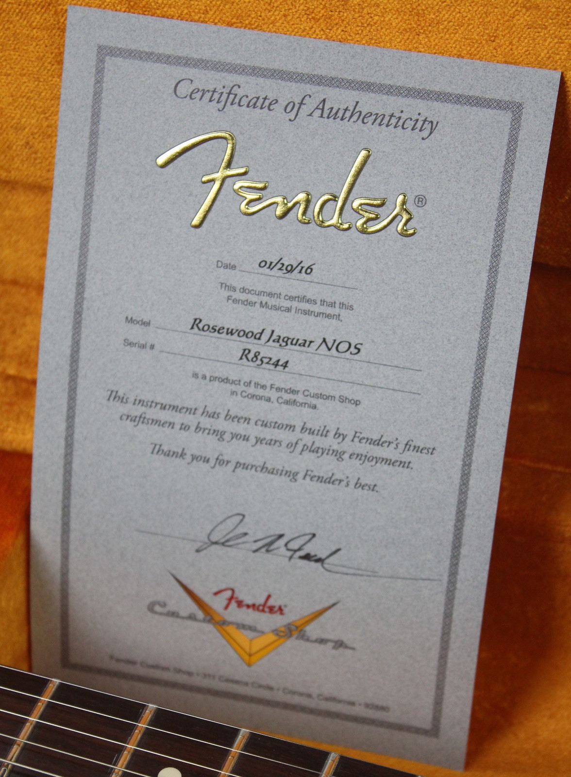 Fender Custom Shop Masterbuilt Rosewood Jaguar by Greg Fessler