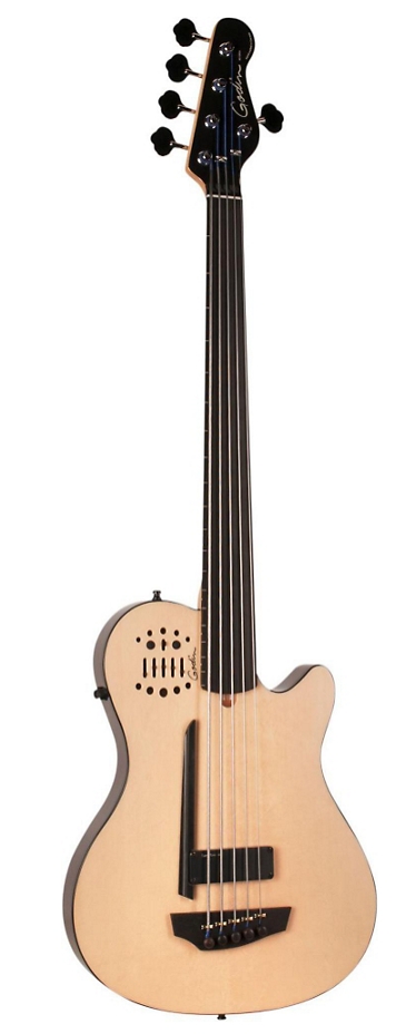 Godin A5 Ultra Bass Fretless SA 5-String Acoustic-Electric Bass Guitar Natural Ebony Fretboard