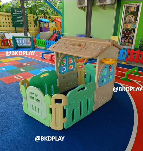 บ้านล้อมรั้ว มีคอกกั้น,บ้านสุนัข,คอกกั้น,บ้านพลาสติก, ของเล่นหมา,dog playground ,สินค้าพร้อมส่ง