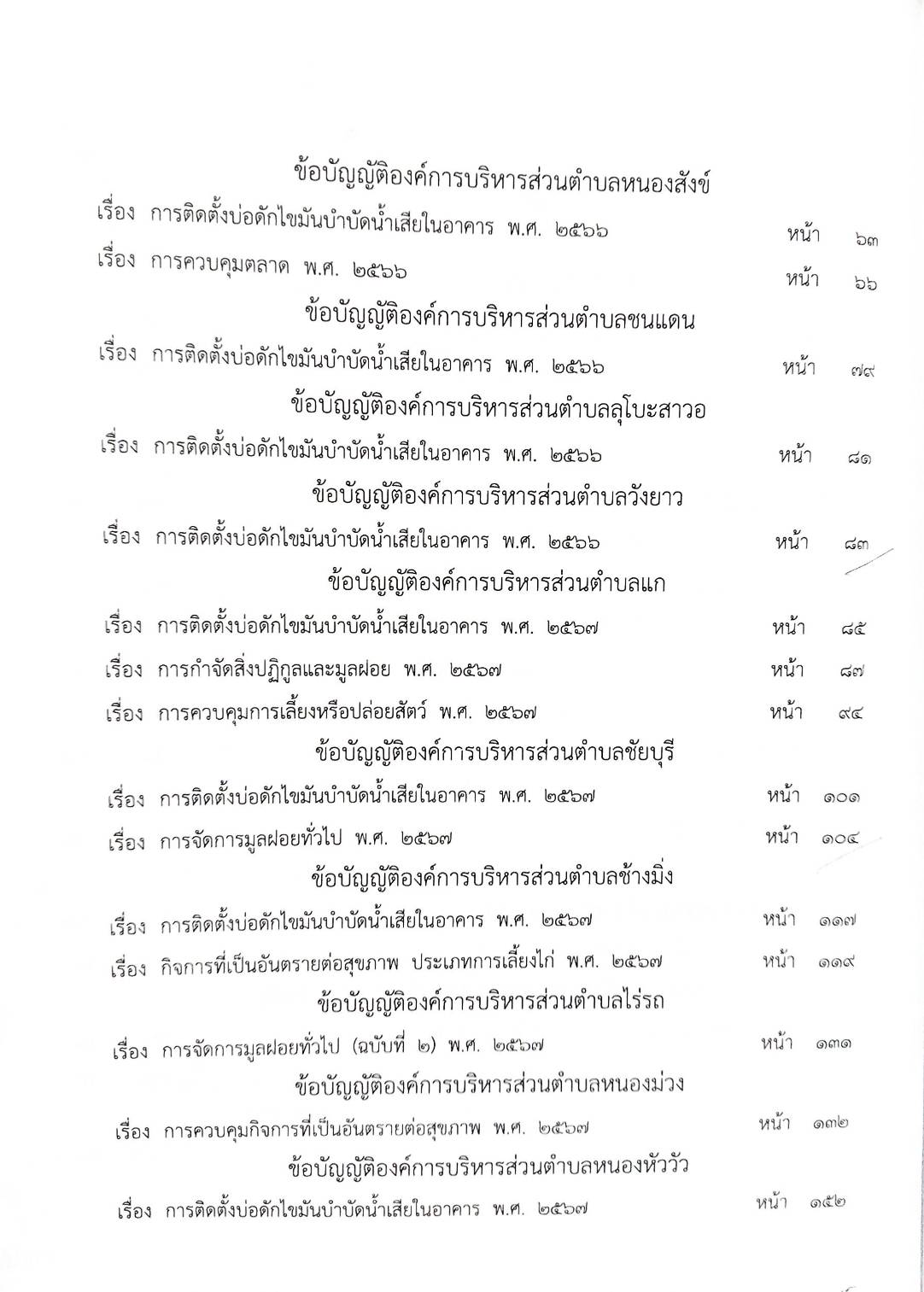 กฎหมายใหม่ ตอนที่ 142/125 รวมข้อบัญญัติองค์การบริหารส่วนตำบล