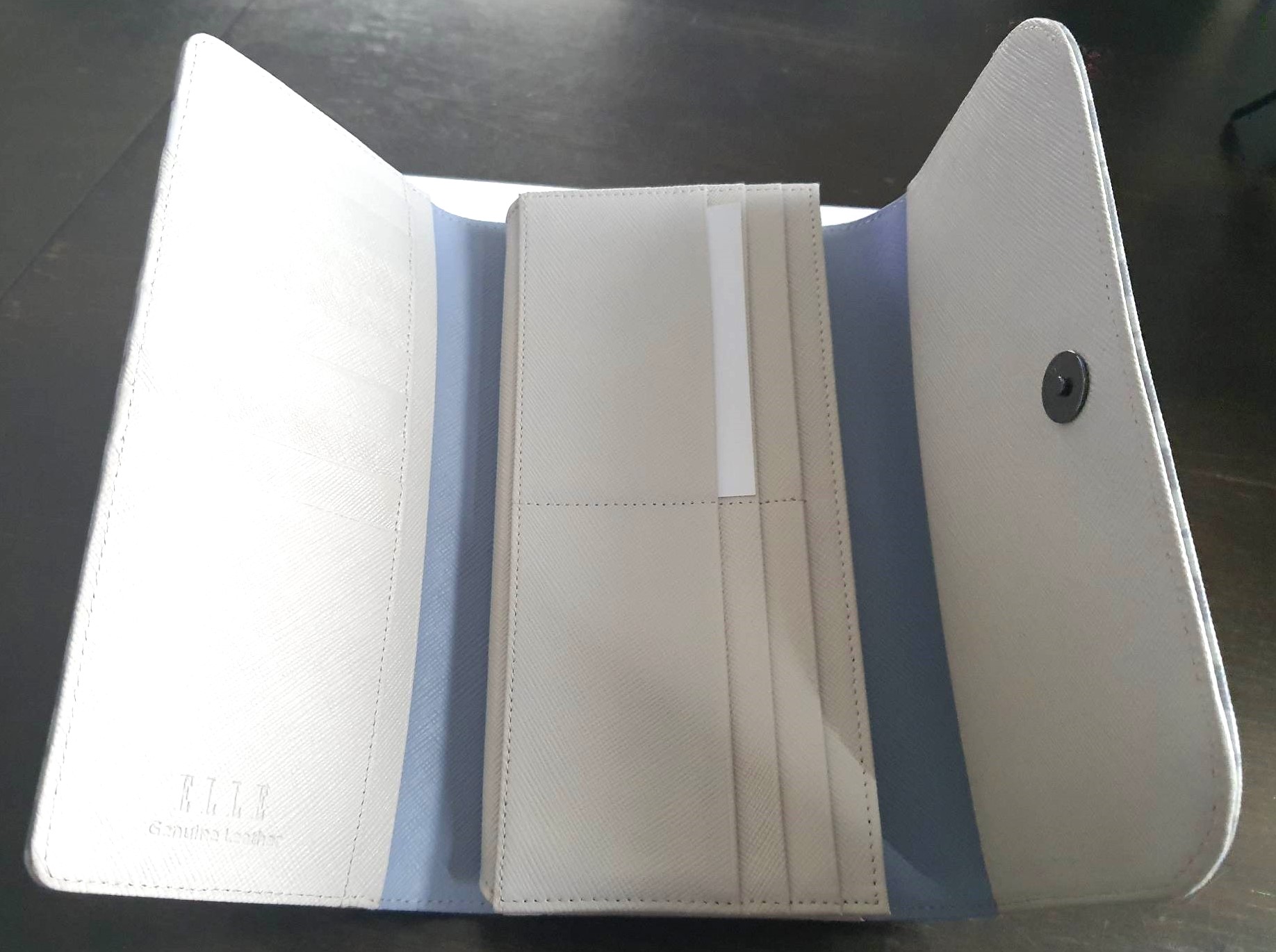 กระเป๋าสตางค์ ELLE เทาฟ้า 3 พับ ใหม่ แท้