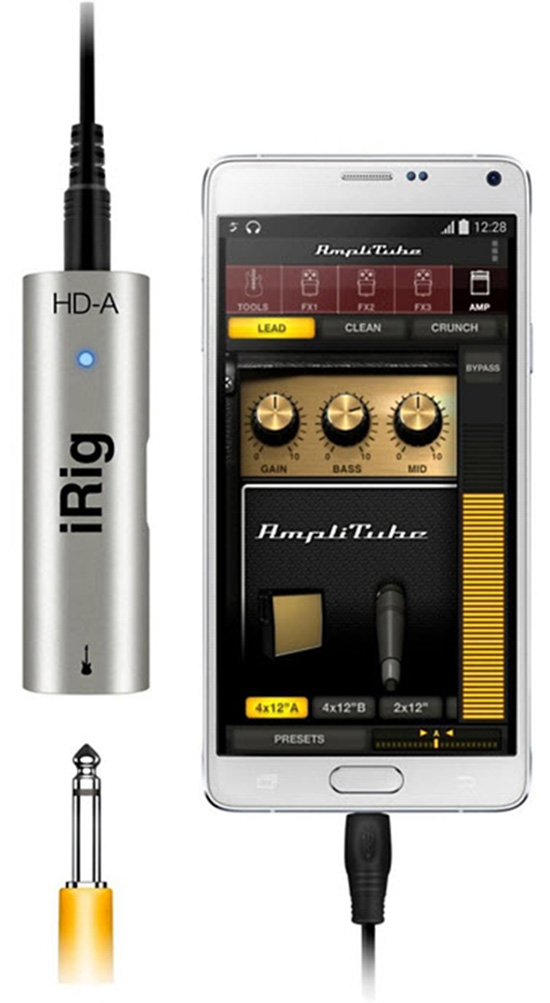 IK Multimedia iRig HD Studio-Quality Guitar Interface for Android Device