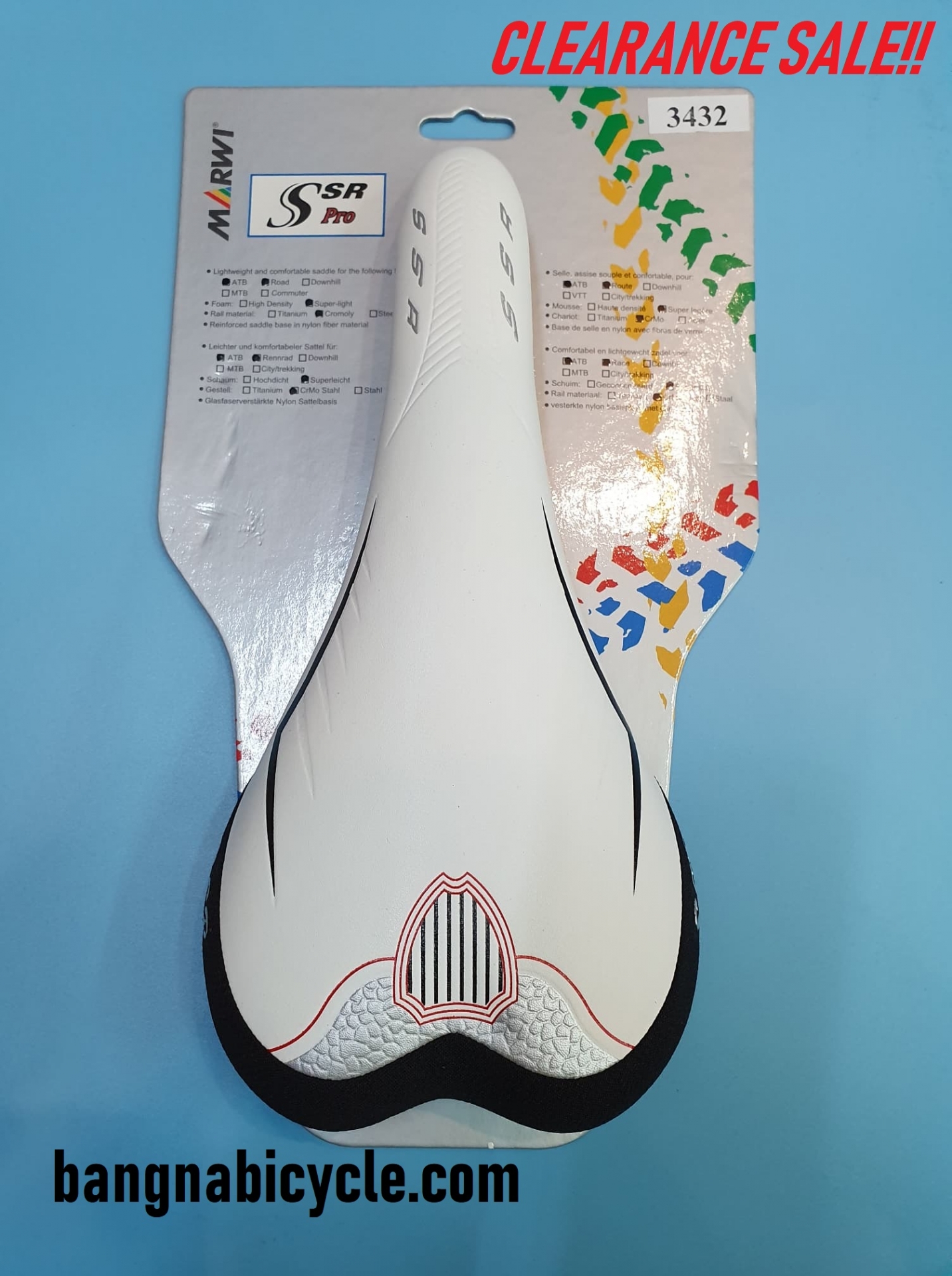 [Clearance Sale] อาน Marwi SSR Pro รางโครโมลี่ มีรอง/ไม่มีร่อง สีขาว