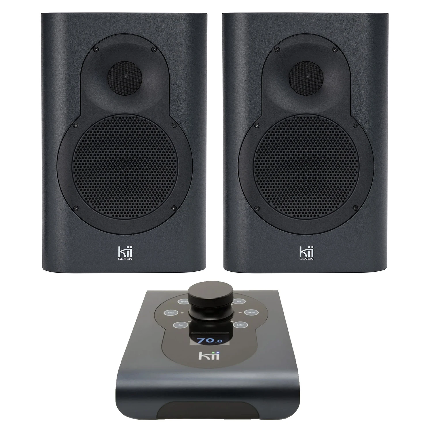 KII SEVEN COMPACT DSP-CONTROLLED MONITOR STEREO PAIR WITH KII CONTROL
