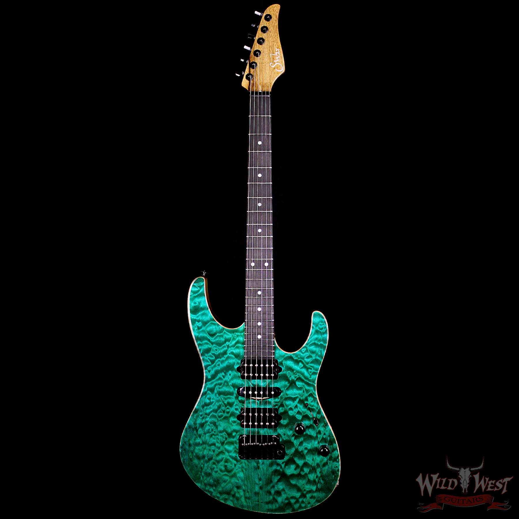 Suhr Modern Quilt Maple w Black Limba Body / Neck Ebony Board Trans Teal