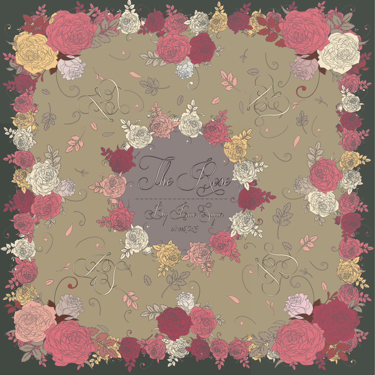 The Rose Thai Color Scarf - ผ้าพันคอลายดอกกุหลาบคอลเล็คชั่นสีไทยโบราณ (มี 8 สี)