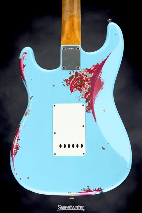 Fender Custom Shop 60s Stratocaster Heavy Relic/Closet Classic Mix - Daphne Blue/Pink Paisley