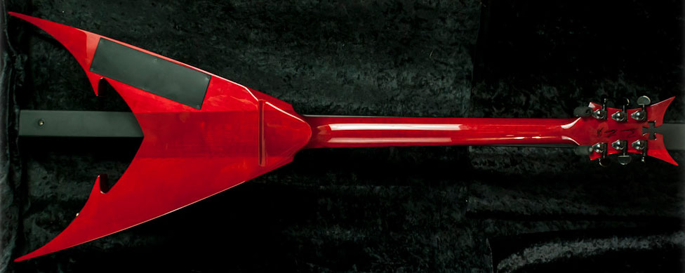 Bernie Rico JR USA Vixen 6 FM Iron Cross Electric Guitar - Trans Red