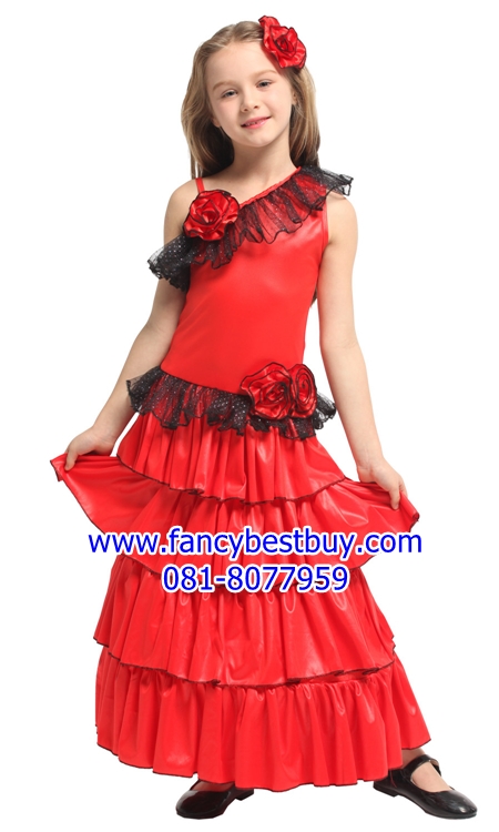 ชุดประจำชาติสเปน ชุดเต้นลาติน Tap Dance Girl มี ขนาด M, L, XL