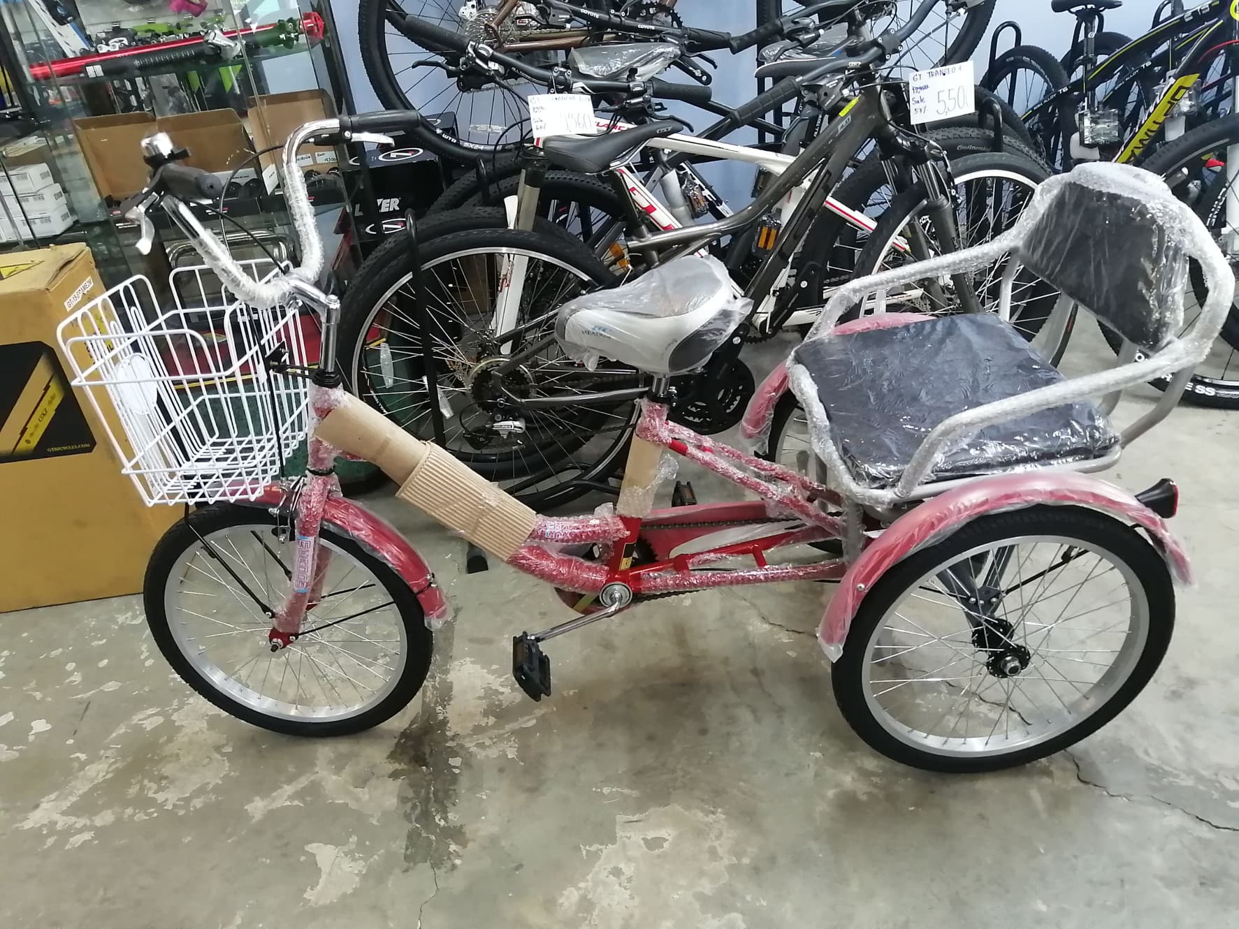 [SALE 25%] รถจักรยานสามล้อ MEADOW (ใส่ที่นั่งหลังได้) ตะกร้าท้ายใบใหญ่