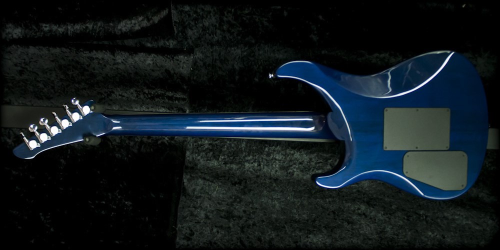 GJ2 Guitars Arete 5 FR Custom Korina Electric Guitar - Trans Navy Blue