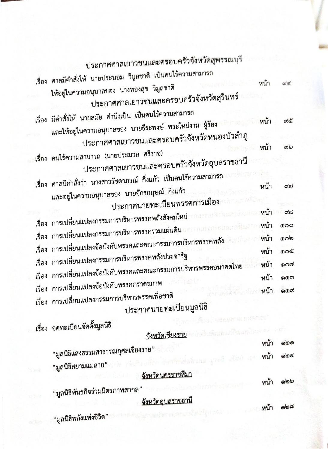 กฎหมายออกใหม่ 53/66 ประกาศกระทรวงการคลัง ฐานะการเงินฯ ประกาศศาลเยาวชนและครอบครัวจังหวัด.. สมาคม - มูลนิธิ