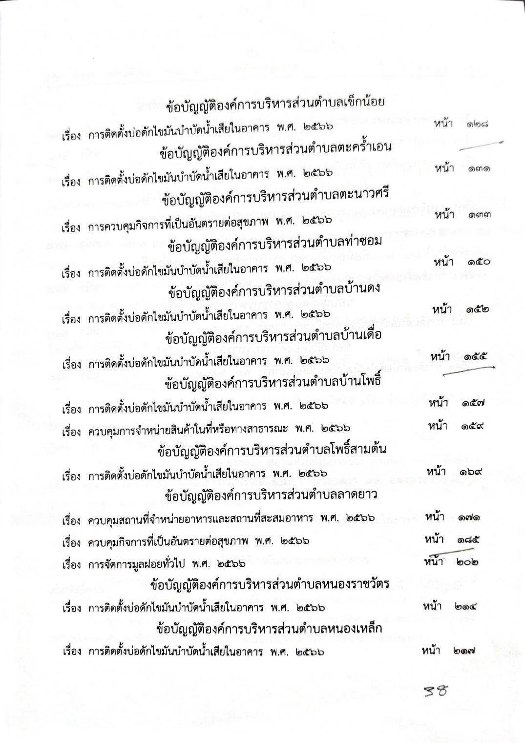 กฎหมายออกใหม่ 112/68 45 ข้อบัญญัติองค์การบริหารส่วนตำบล