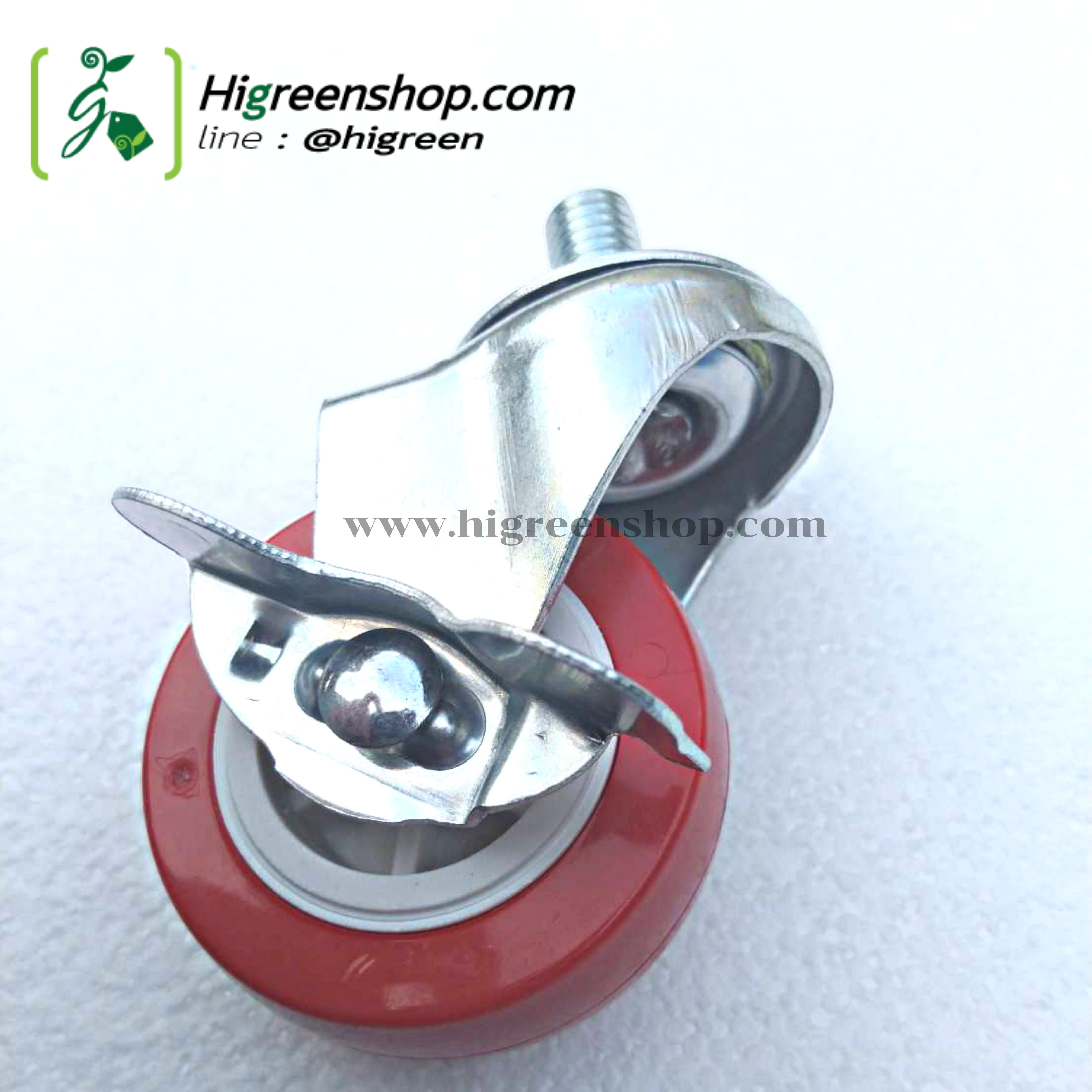ล้อรถเข็นสีแดง 2 นิ้ว หมุนได้ 360 องศา จำนวน 1 ล้อ