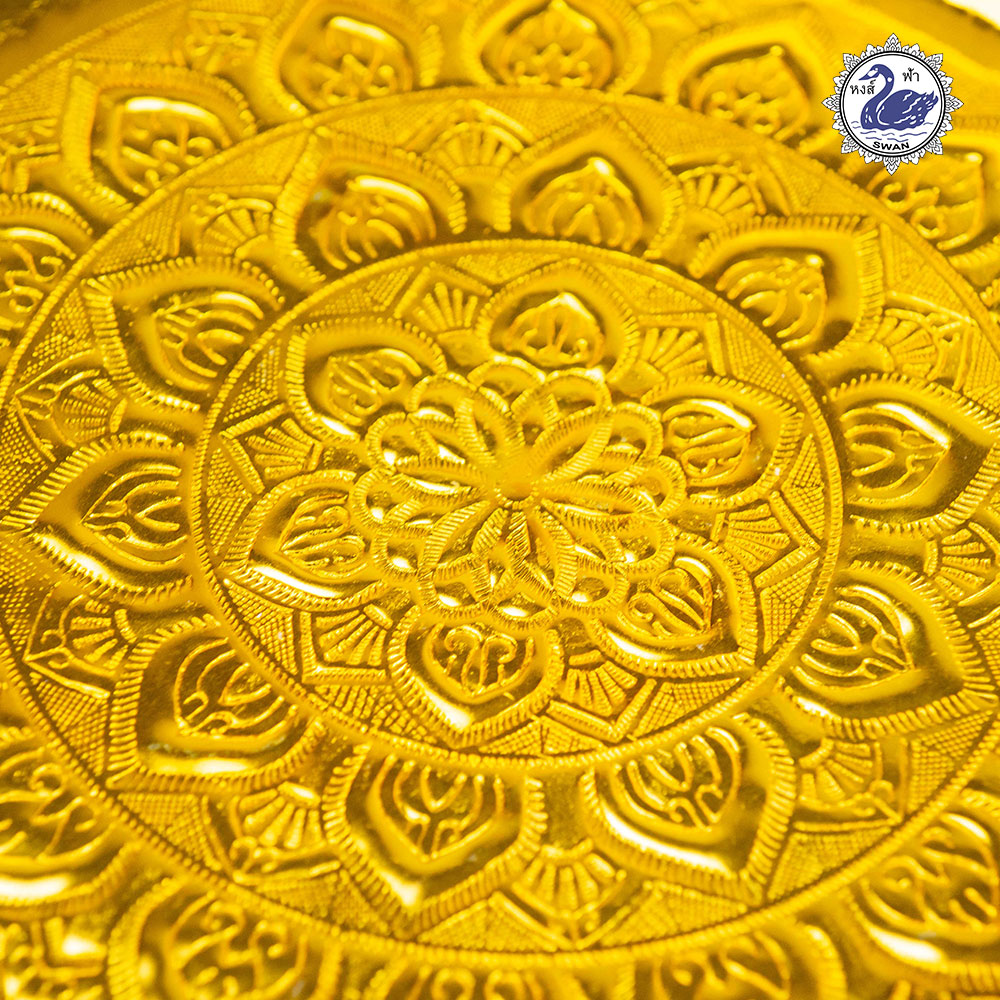 Aluminum Gold Sacred-Perforated Pedestal 38 cm.