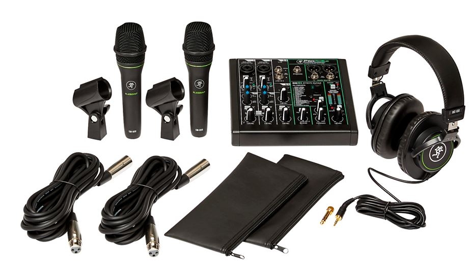 Mackie Performance Bundle with ProFX6v3 USB mixer, EM-89D Dynamic Mics and MC-100 Headphones