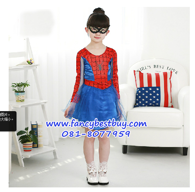ชุดสไปร์เดอร์เกิร์ล Spider Girl แฟนซีเด็ก มีขนาด L