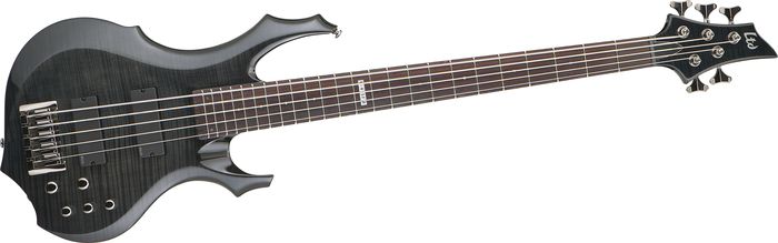 ESP LTD F-415FM Flame Maple 5-String Electric Bass Guitar See-Thru Black