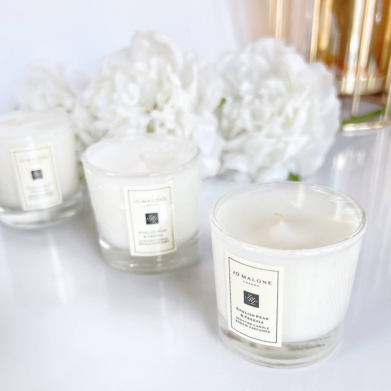 Jo Malone English Pear & Freesia Candle 35g จุดเทียนหอมแบบมีคาส