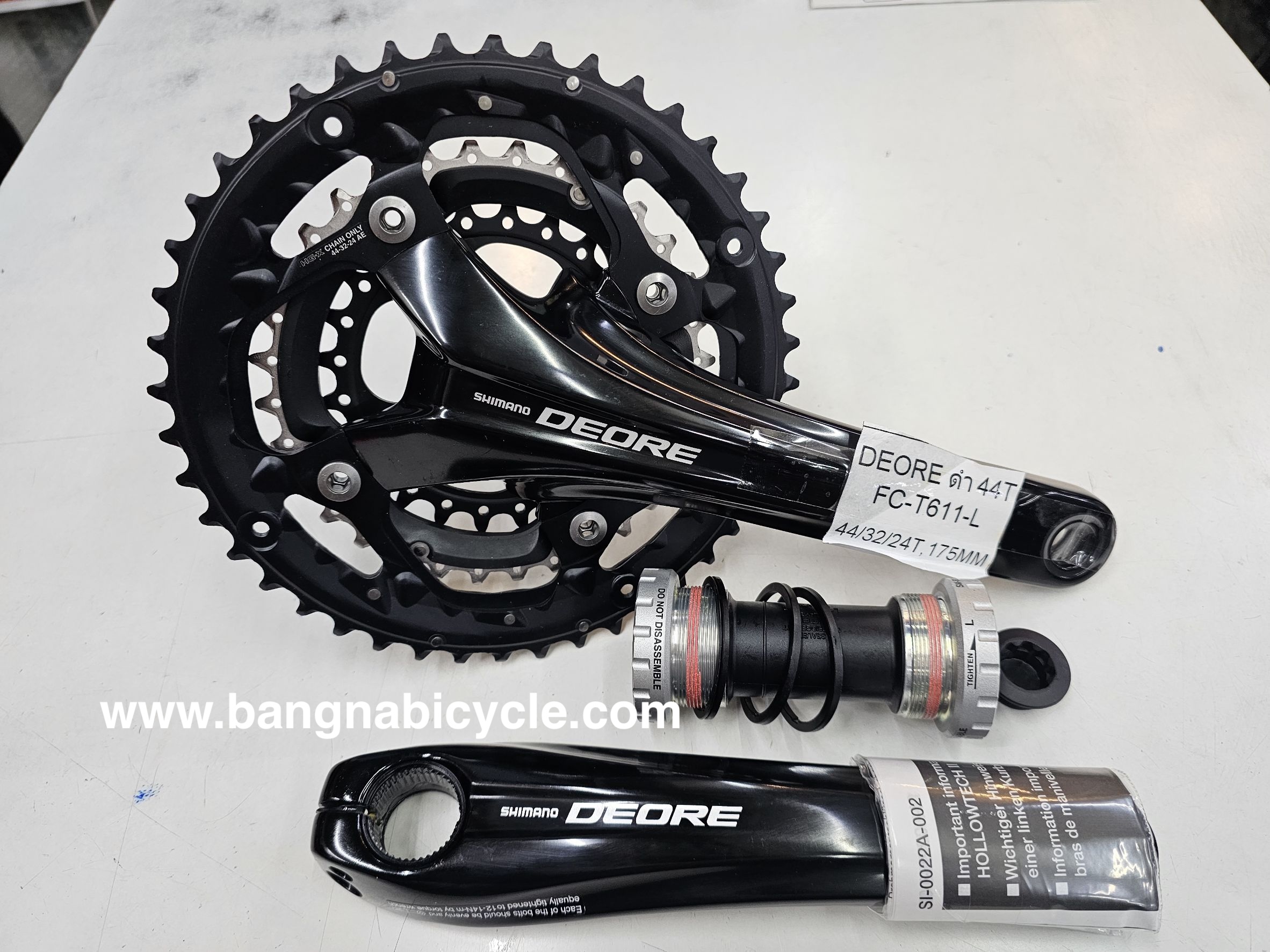 [SALE 40%] ชุดขาจาน Shimano Deore 10 SP 3 ชั้น FC-T611 3x10 SP 175mm กะโหลกกลวง มีกะโหลกแถม