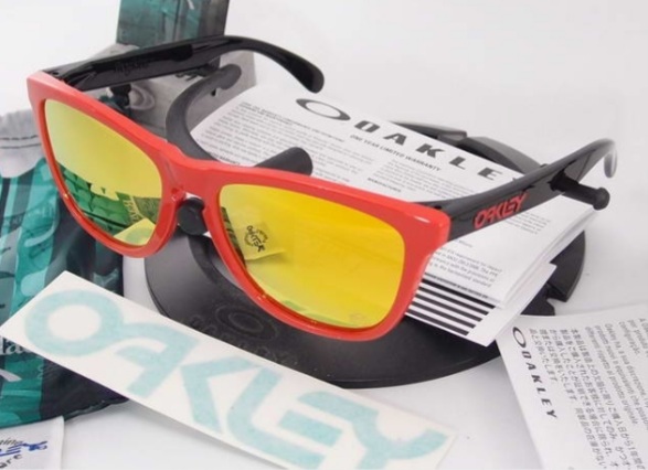 OAKLEY SPECIAL EDITION HERITAGE COLLECTION FROGSKINS Heritage Red with Fire Iridium OO9013-34