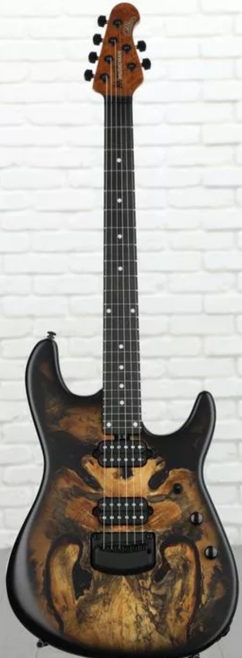 Ernie Ball Music Man Jason Richardson Signature Cutlass HH Electric Guitar - Natural Buckeye Burl,Rorschach Red