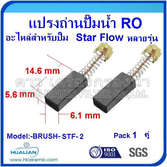 แปรงถ่านสำหรับปั๊มไดอะแฟรม STAR FLOW เปิดข้าง(คู่ละ)