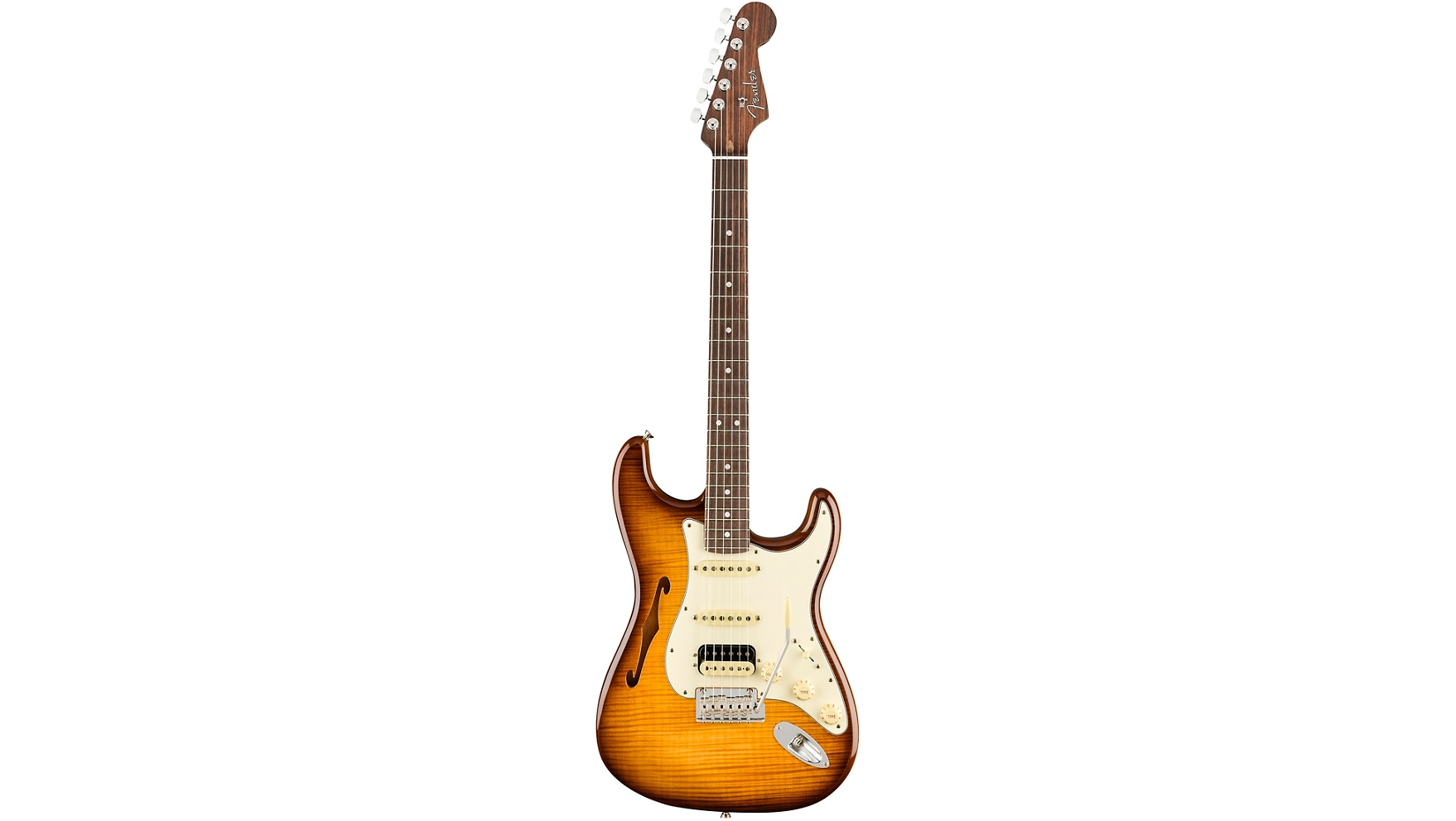 Fender Rarities Collection Stratocaster Thinline HSS Rosewood Neck Electric Guitar - Violin Burst
