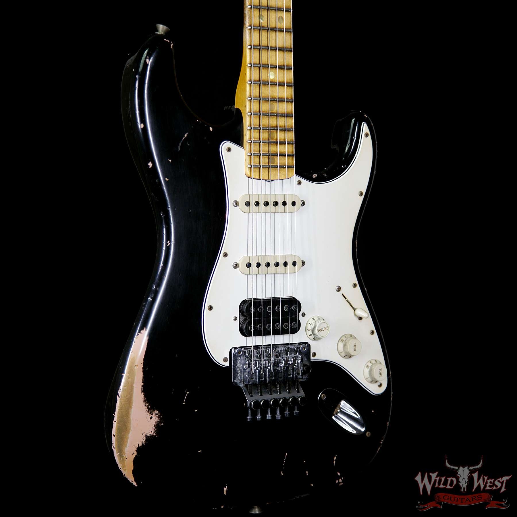 Fender Custom Shop Masterbuilt 1966 Stratocaster Floyd Rose Relic Black Over Shell Pink by John Cruz