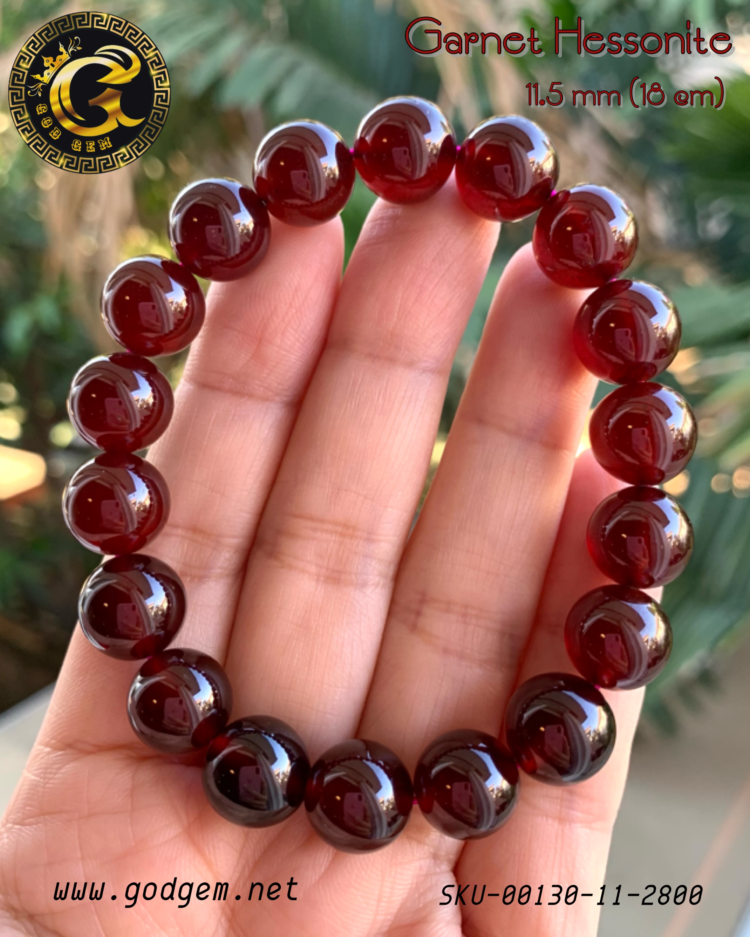 ข้อมือหิน เฮสโซไนท์ การ์เน็ต (Garnet Hessonite)