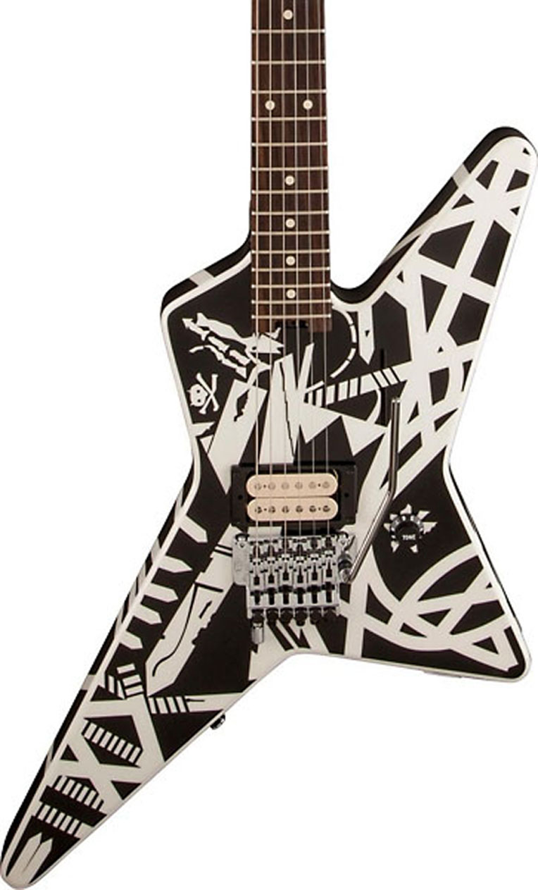 EVH Stripe Series Star Electric Guitar Black and White Stripes