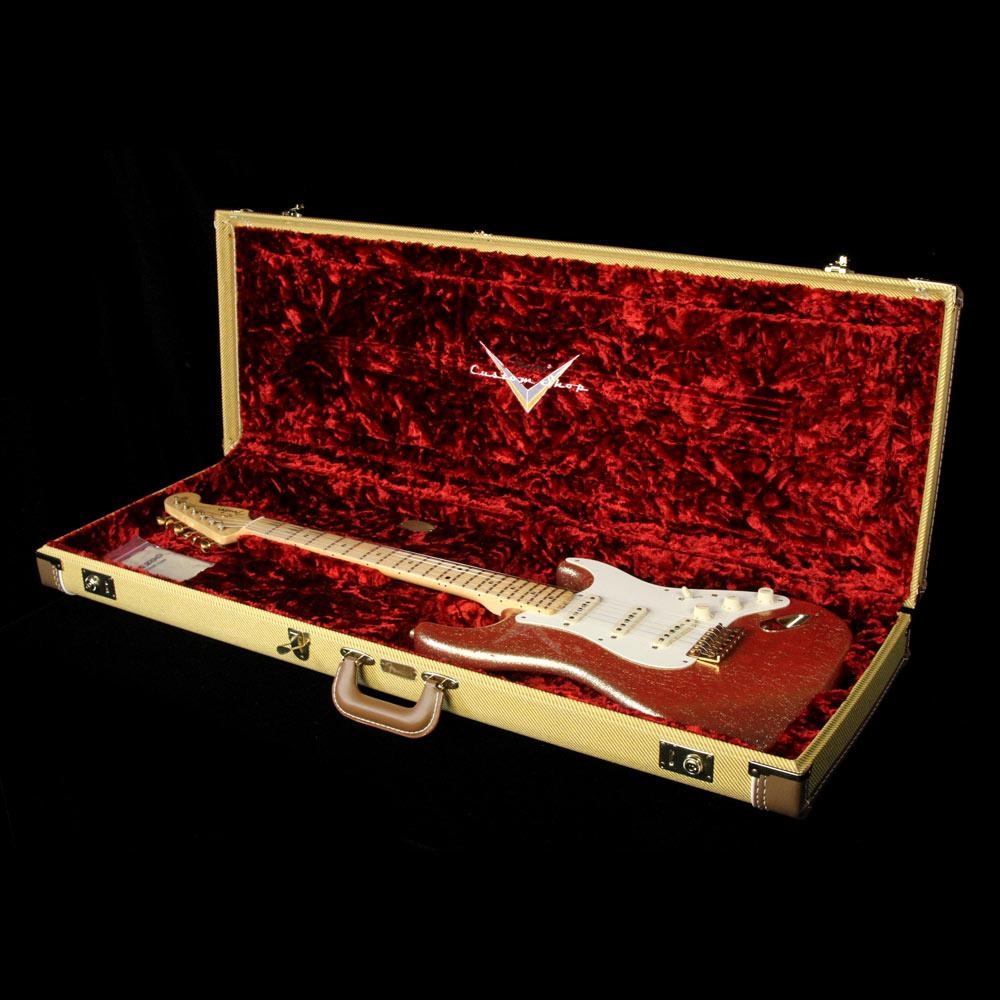 Fender Custom Shop 1957 Stratocaster Heavy Relic Electric Guitar - Gold Sparkle over Red Base