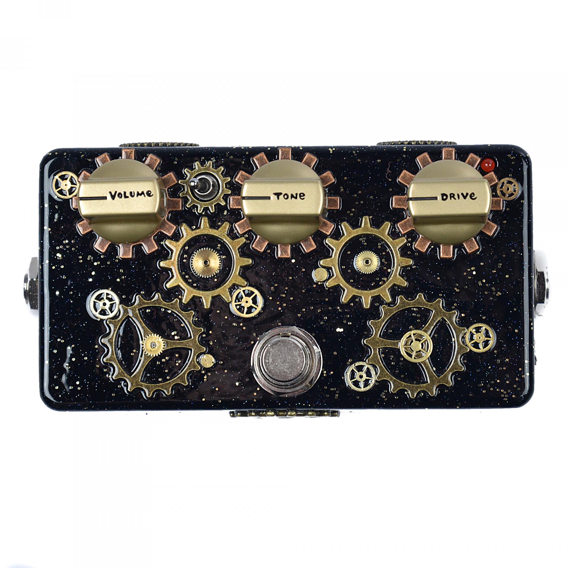 Zvex Basstortion Custom Hand Painted Golden Gears by Lisa McGrath